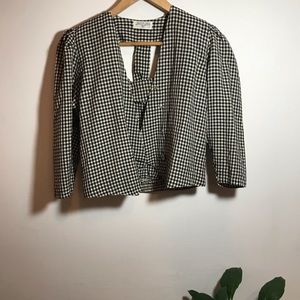Checkered button top